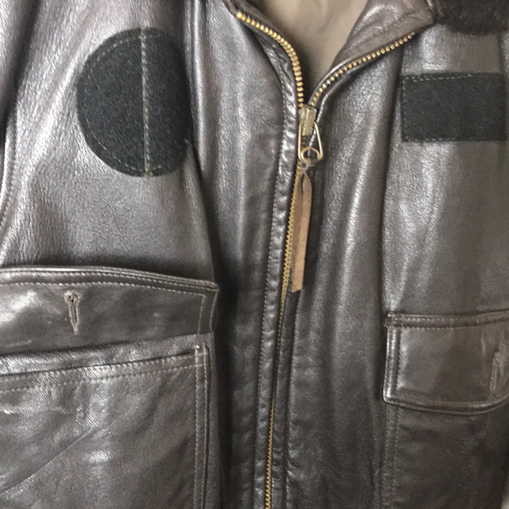 Flyer's G-1 Flight Bomber Leather jacket USA NAVY - Picture 3 of 4